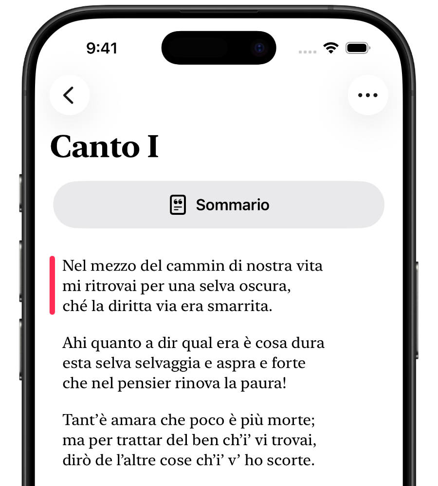 Schermata principale dell'app